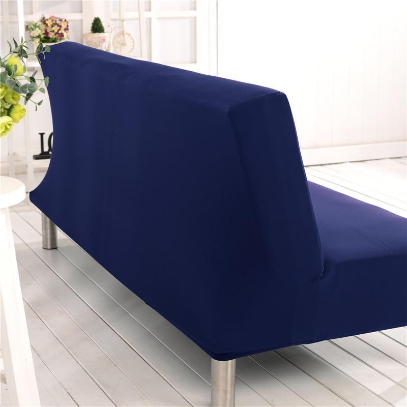 Housse de clic-clac extensible, Bleu marine, posée sur un clic-clac — vue 3