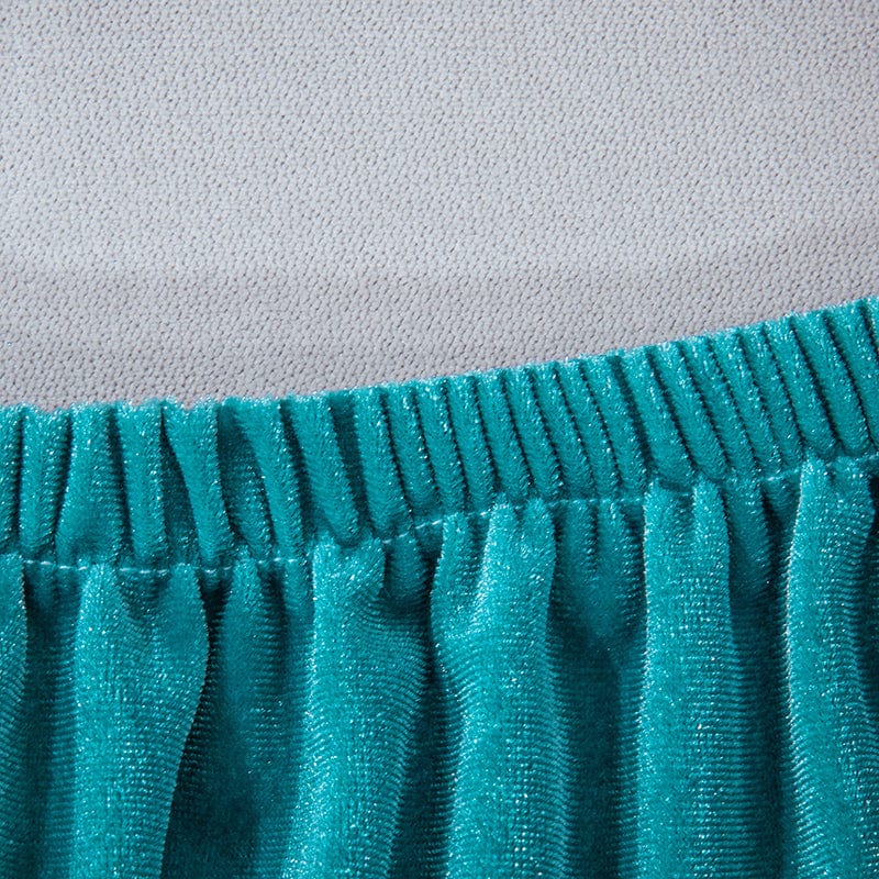 Housse de clic-clac en velours, Bleu paon, posée sur un clic-clac — vue 5