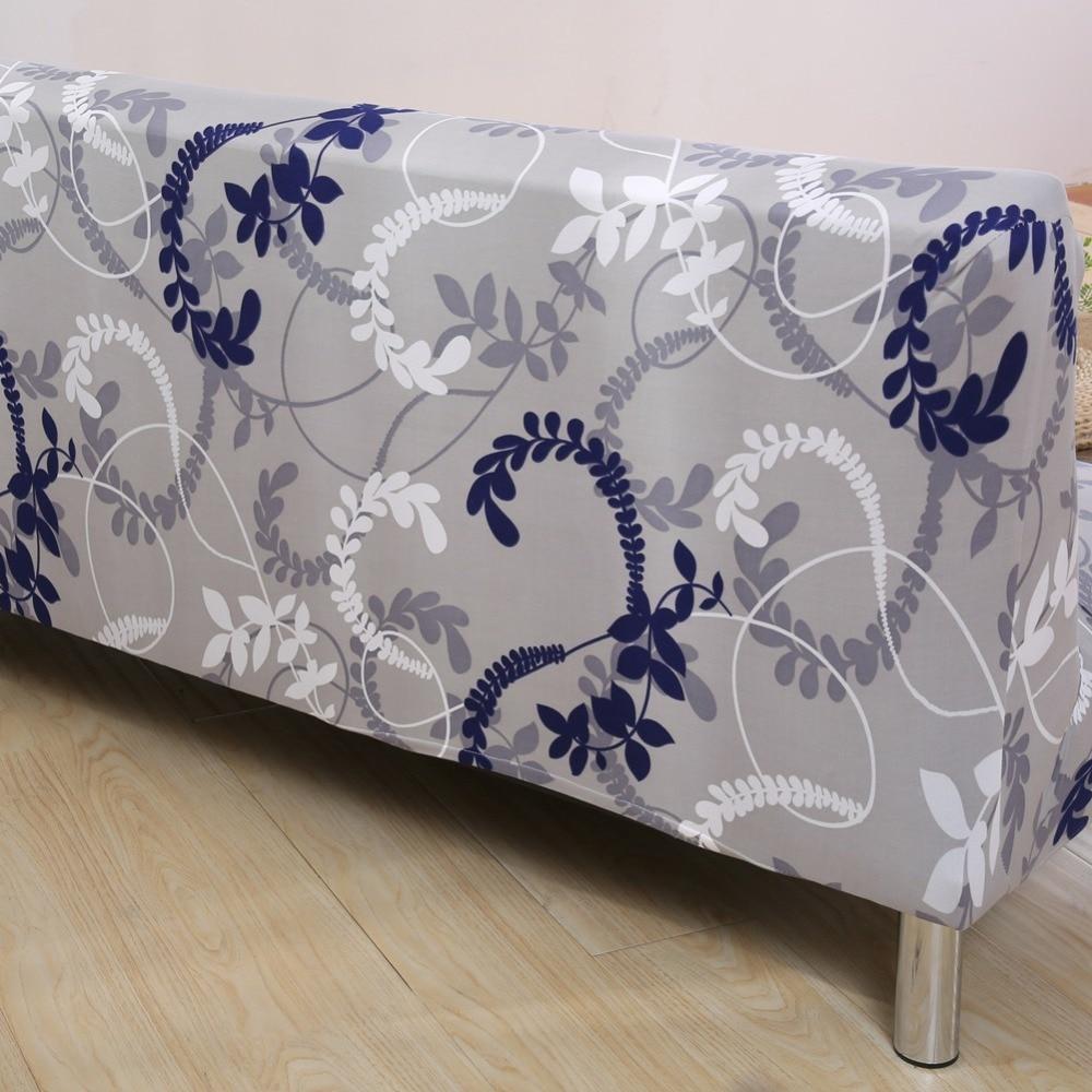 Housse de clic-clac extensible, Gris arabesques bleues, posée sur un clic-clac — vue 3