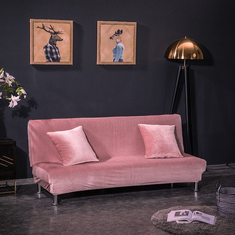 Housse de clic-clac en velours, Rose, posée sur un clic-clac — vue 2