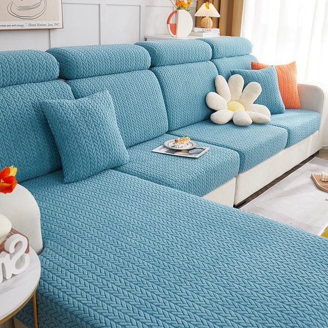 Housse coussin Bleu ciel Motif Wool - 1 pièce - Housses de Coussin 45x45cm La Maison des Housses