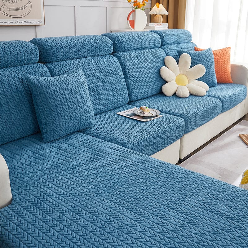 Housse coussin Bleu Motif Wool - 1 pièce - Housses de Coussin 45x45cm La Maison des Housses