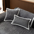 Housse coussin Gris foncé - 1 pièce - Housses de coussin en Tissu Chenille Côtelé La Maison des Housses