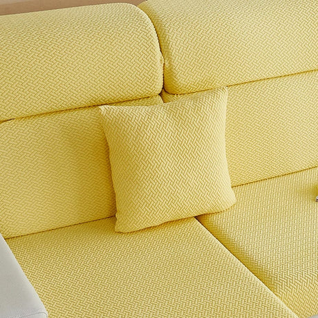Housse coussin Jaune Motif Laine - 1 pièce - Housses de Coussin 45x45cm La Maison des Housses
