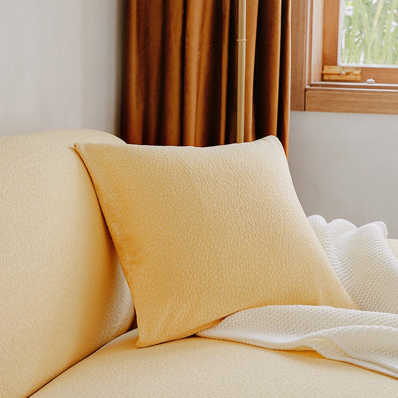 Housse coussin Jaune pâle - 1 pièce - Housses 100% Waterproof et Ultra résistantes extensible de coussin 45 CM X 45 CM La Maison des Housses