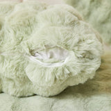 Housse coussin Vert Menthe clair - 1 pièce - Housses de coussin Luxe en Fausse Fourrure Molletonnée La Maison des Housses