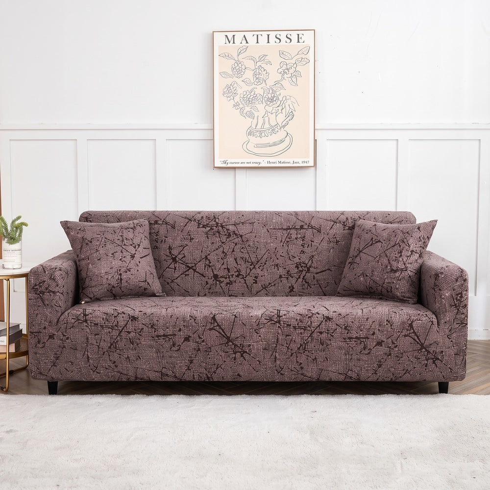 Housse de canapé extensible Taupe brindilles