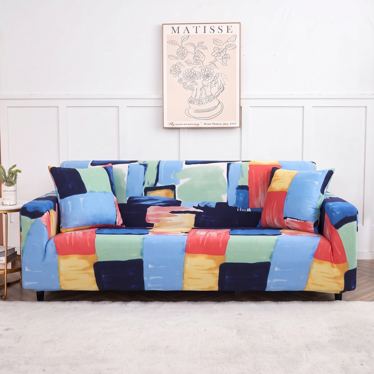 Housse de canapé extensible Patchwork multicolore