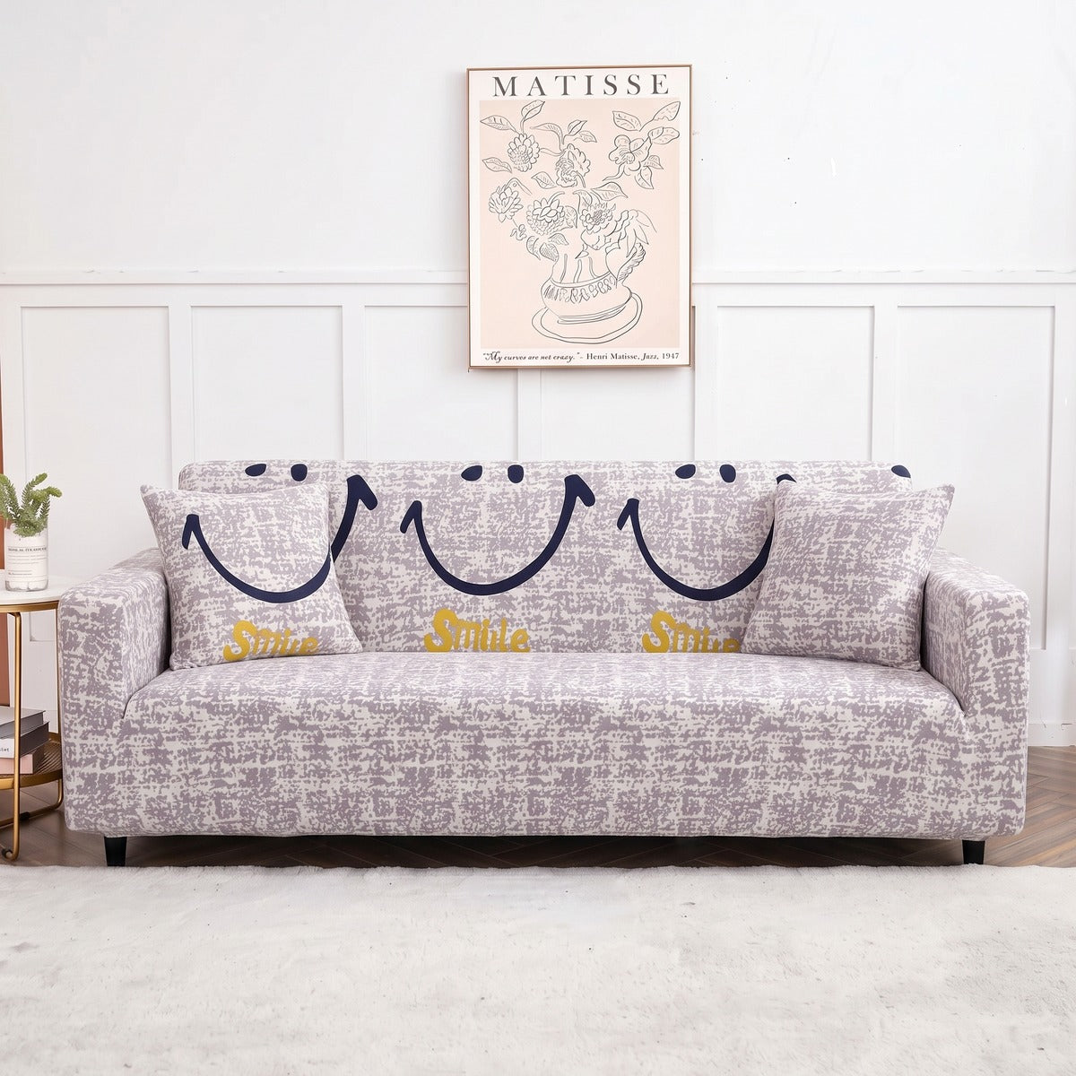 Housse de canapé extensible Gris sourires