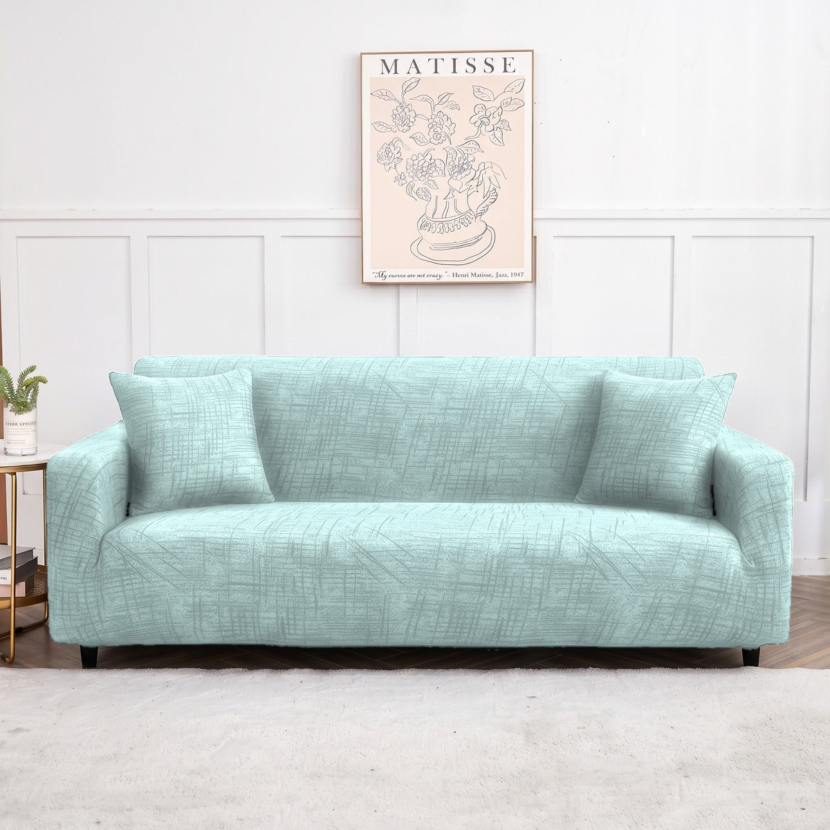 Housse de canapé extensible Bleu givré