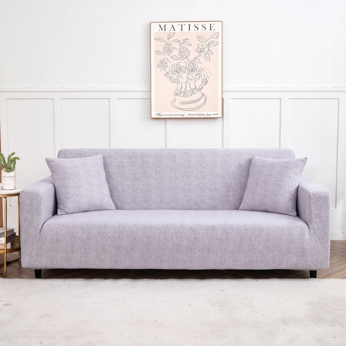 Housse de canapé extensible Gris chiné