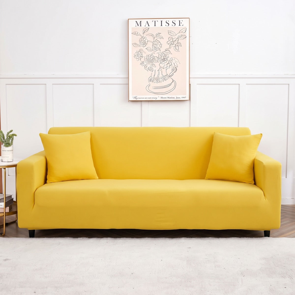 Housse de canapé extensible Jaune