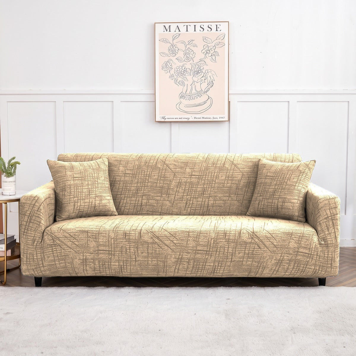 Housse de canapé extensible Sable hachures
