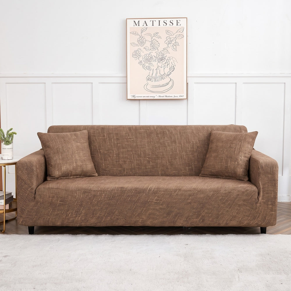 Housse de canapé extensible Marron chiné
