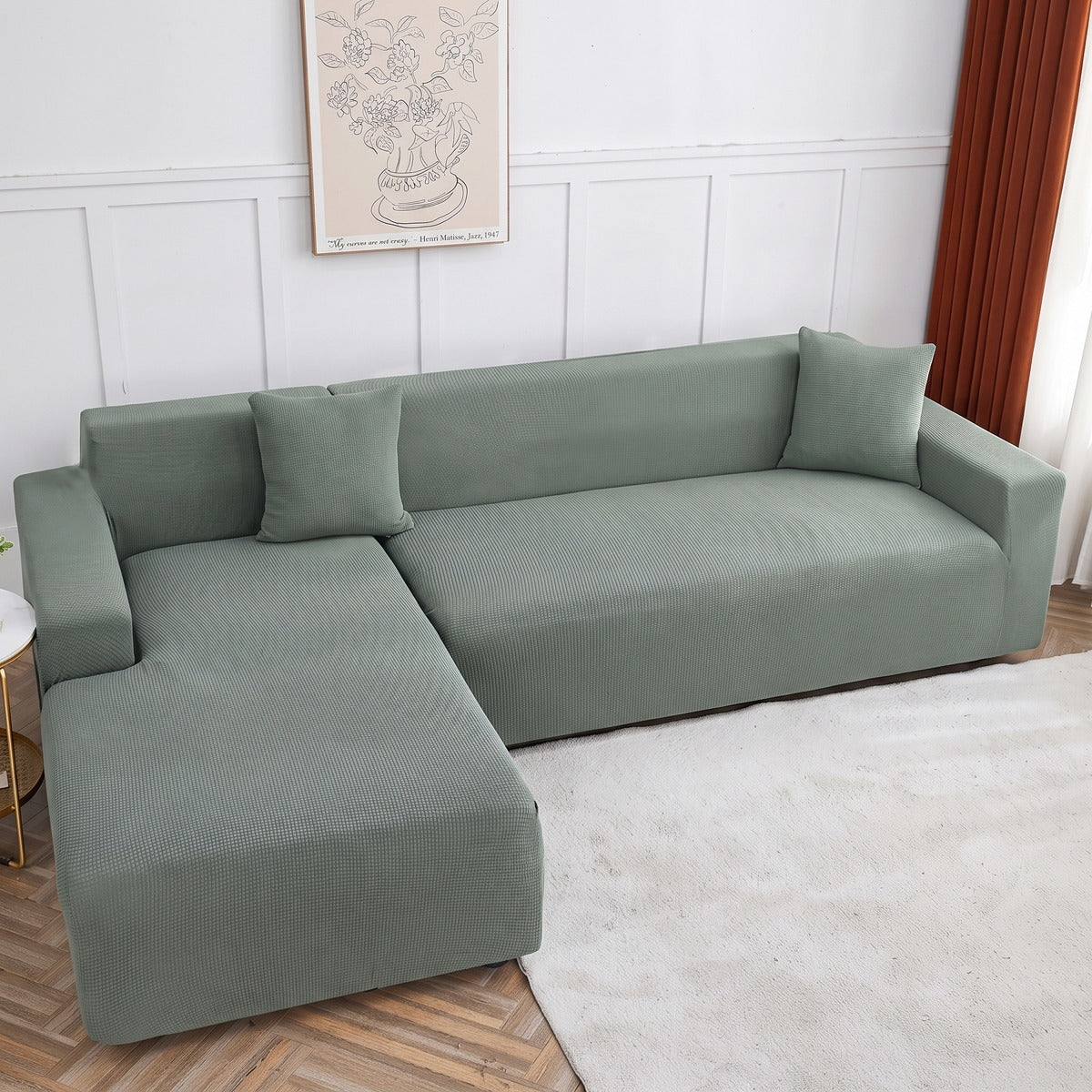 Housse de canapé déperlante Vert sauge — vue 3