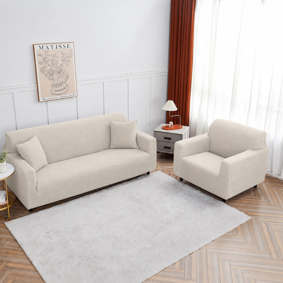 Housse de canapé déperlante Blanc cassé — vue 4