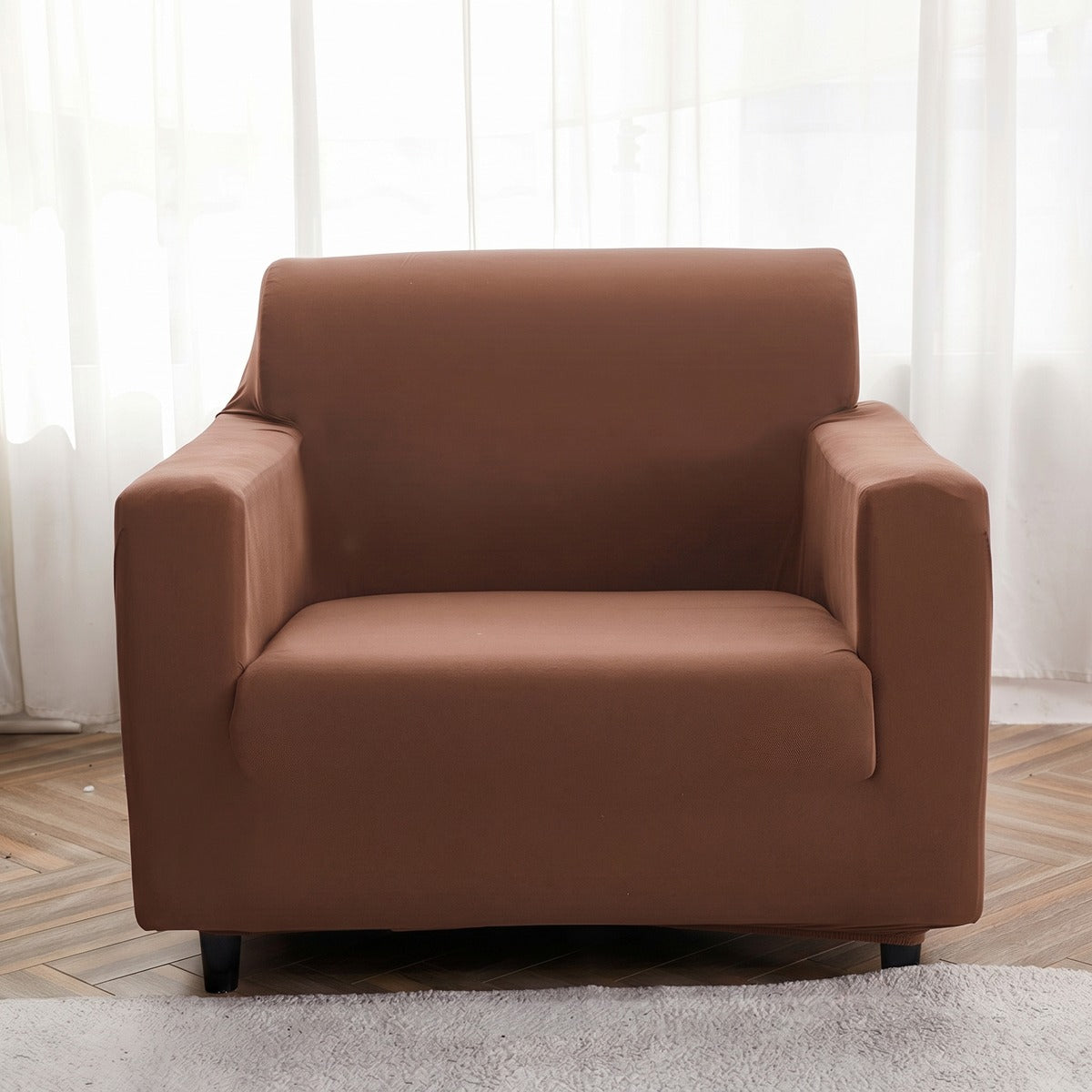 Housse de fauteuil extensible Marron