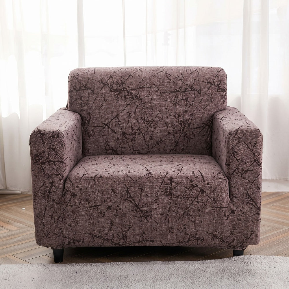 Housse de fauteuil extensible Taupe brindilles