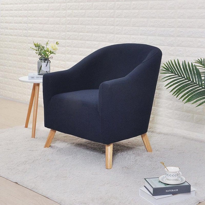 Housse de fauteuil cabriolet déperlante, Bleu marine, posée sur un fauteuil cabriolet