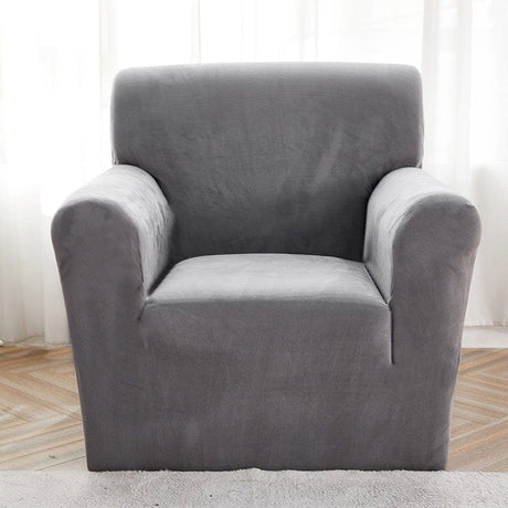 Housse fauteuil Gris Clair - Housse Fauteuil Velours La Maison des Housses