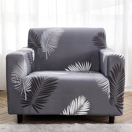 Housse de fauteuil extensible Gris palmes