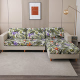 Housse pour coussin de canapé — Écru jungle violette