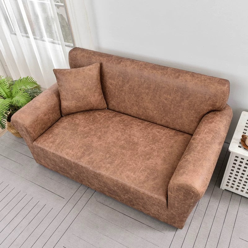 Marron - Housse de Canapé en Simili cuir Imperméable
