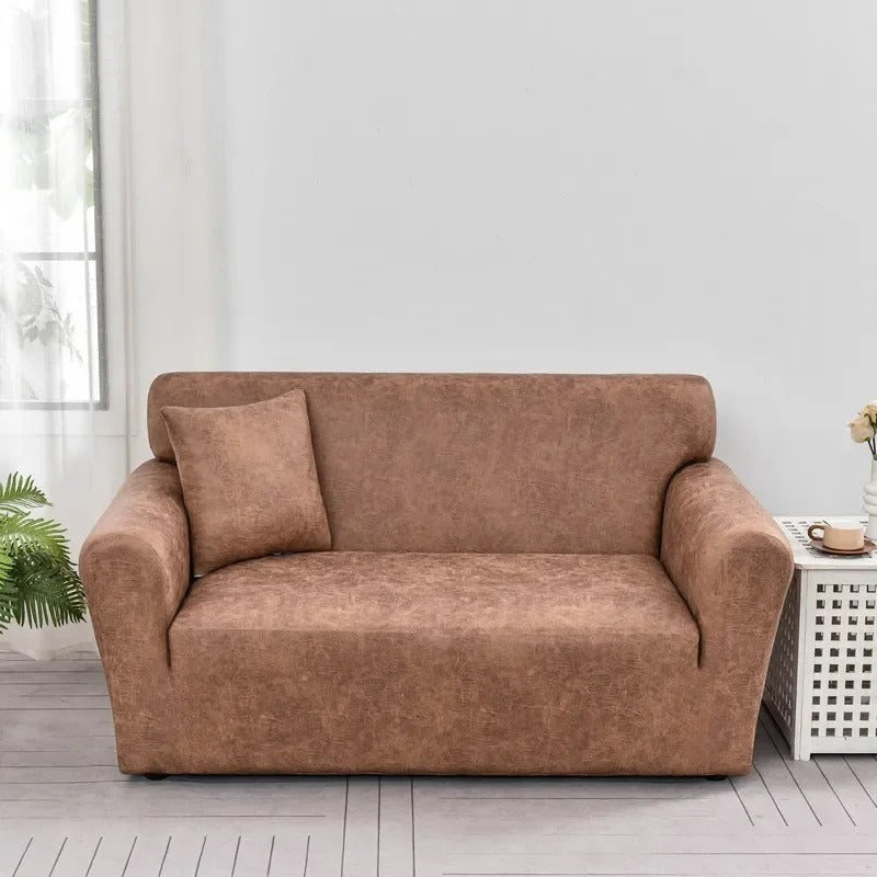 Marron - Housse de Canapé en Simili cuir Imperméable