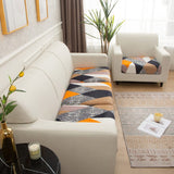 Housse pour coussin de canapé — Patchwork orange et marine