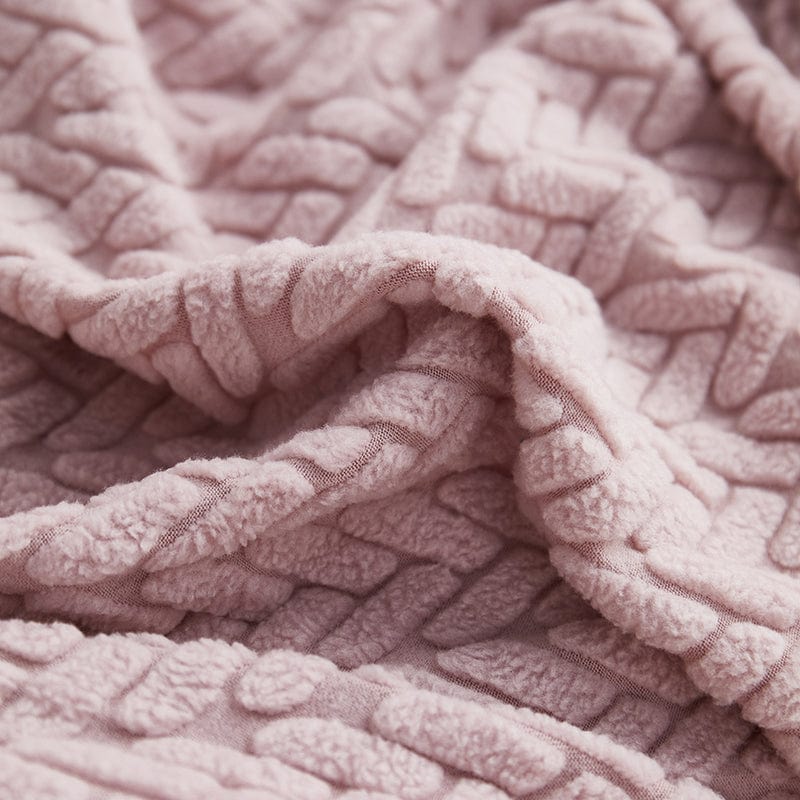 Rose clair - Housse polaire pour coussins de canapé - Motif Wool La Maison des Housses