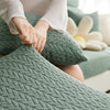 Vert - Housse polaire pour coussins de canapé - Motif Wool La Maison des Housses