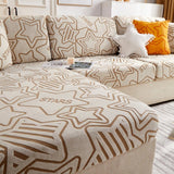 Beige - Housse polaire pour Coussin d'assise et dossier de Canapé - Motif Star La Maison des Housses