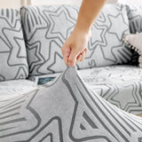 Bleu claire - Housse polaire pour Coussin d'assise et dossier de Canapé - Motif Star La Maison des Housses