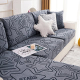 Gris - Housse polaire pour Coussin d'assise et dossier de Canapé - Motif Star La Maison des Housses
