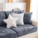 Gris - Housse polaire pour Coussin d'assise et dossier de Canapé - Motif Star La Maison des Housses