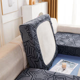 Gris - Housse polaire pour Coussin d'assise et dossier de Canapé - Motif Star La Maison des Housses