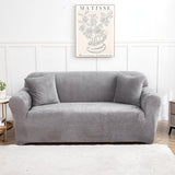 Housse canapé Gris Clair - Housse de Canapé en Velours La Maison des Housses