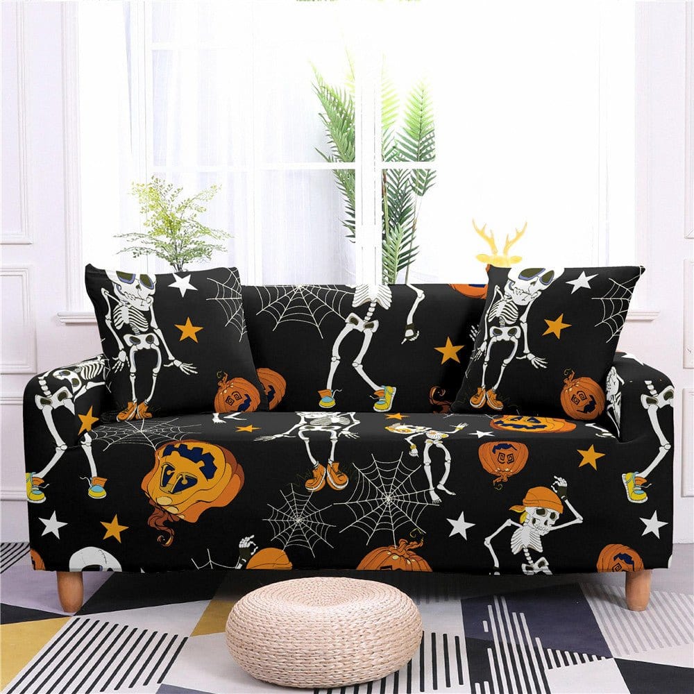 Housse canapé Skeleton Halloween - Housses Extensibles de Fauteuil et Canapé La Maison des Housses