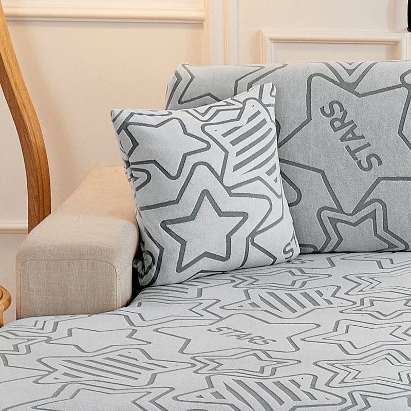 Housse coussin Bleu claire - 2 pièces - Housses polaire extensibles de coussin 45 CM X 45 CM - Motif Star La Maison des Housses