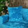Housse coussin Bleu turquoise - 2 pièces - Housses en velours gaufré extensibles de coussin 45 CM X 45 CM La Maison des Housses