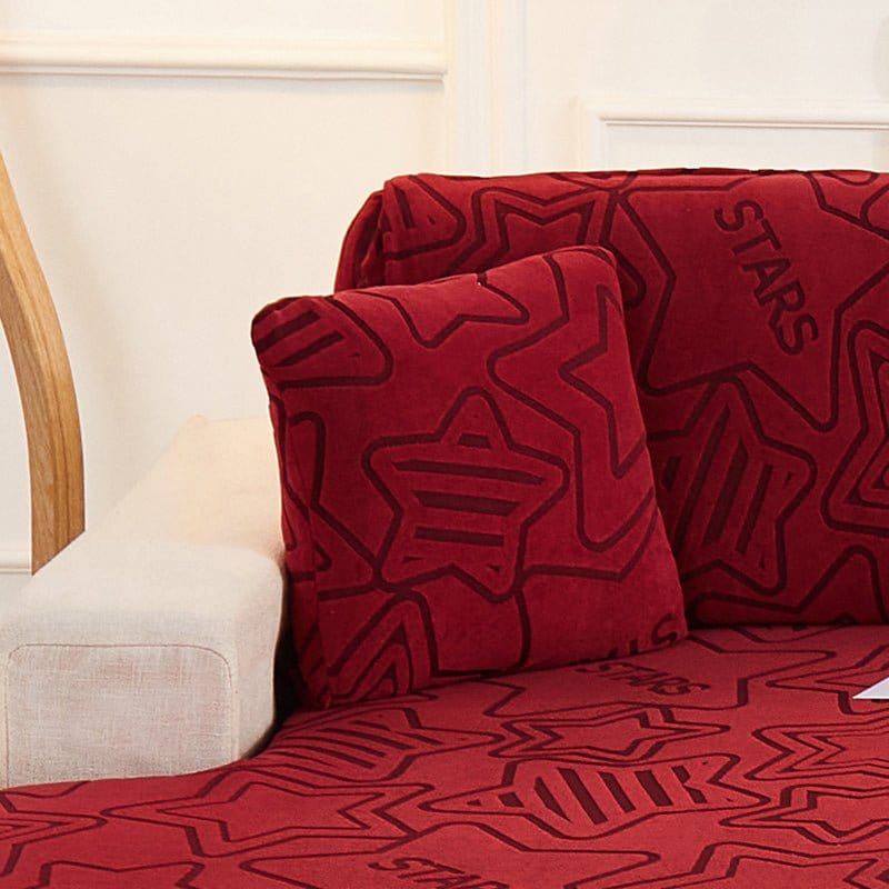 Housse coussin Gris - 2 pièces - Housses polaire extensibles de coussin 45 CM X 45 CM - Motif Star La Maison des Housses