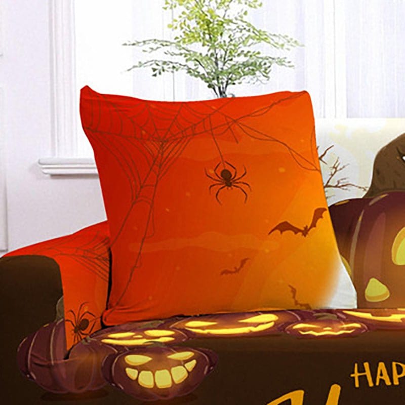 Housse coussin Happy Halloween - 2 pièces - Housses extensibles de coussin 45 CM X 45 CM La Maison des Housses