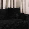Housse coussin Noir - 2 pièces - Housses en velours gaufré extensibles de coussin 45 CM X 45 CM La Maison des Housses