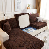 Marron - Housse polaire pour Coussin d'assise et dossier de Canapé - Motif Star La Maison des Housses
