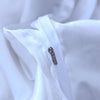 Parure de lit Blanc type satin - Drap housse / Housse de couette / 2 taies d'oreiller La Maison des Housses