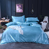 Parure de lit Bleu ciel type satin - Drap housse / Housse de couette / 2 taies d'oreiller La Maison des Housses