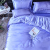 Parure de lit Bleu lavande type satin - Drap housse / Housse de couette / 2 taies d'oreiller La Maison des Housses