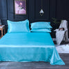 Parure de lit Bleu turquoise type satin - Drap housse / Housse de couette / 2 taies d'oreiller La Maison des Housses
