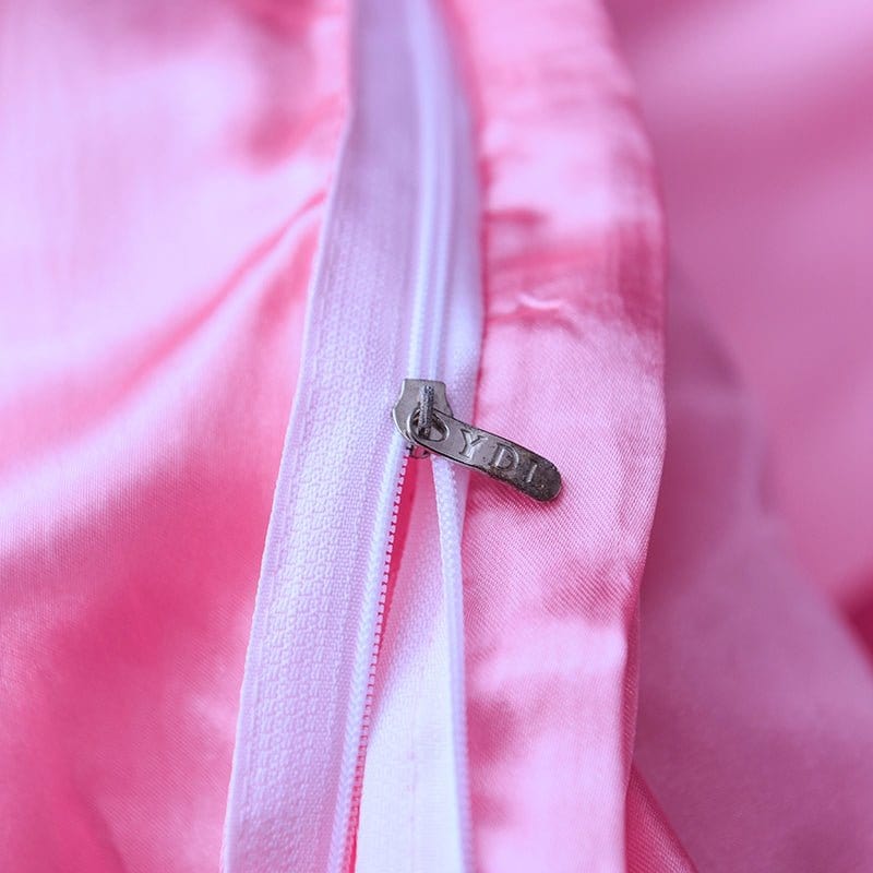 Parure de lit Rose bonbon type satin - Drap housse / Housse de couette / 2 taies d'oreiller La Maison des Housses