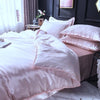 Parure de lit Rose clair type satin - Drap housse / Housse de couette / 2 taies d'oreiller La Maison des Housses